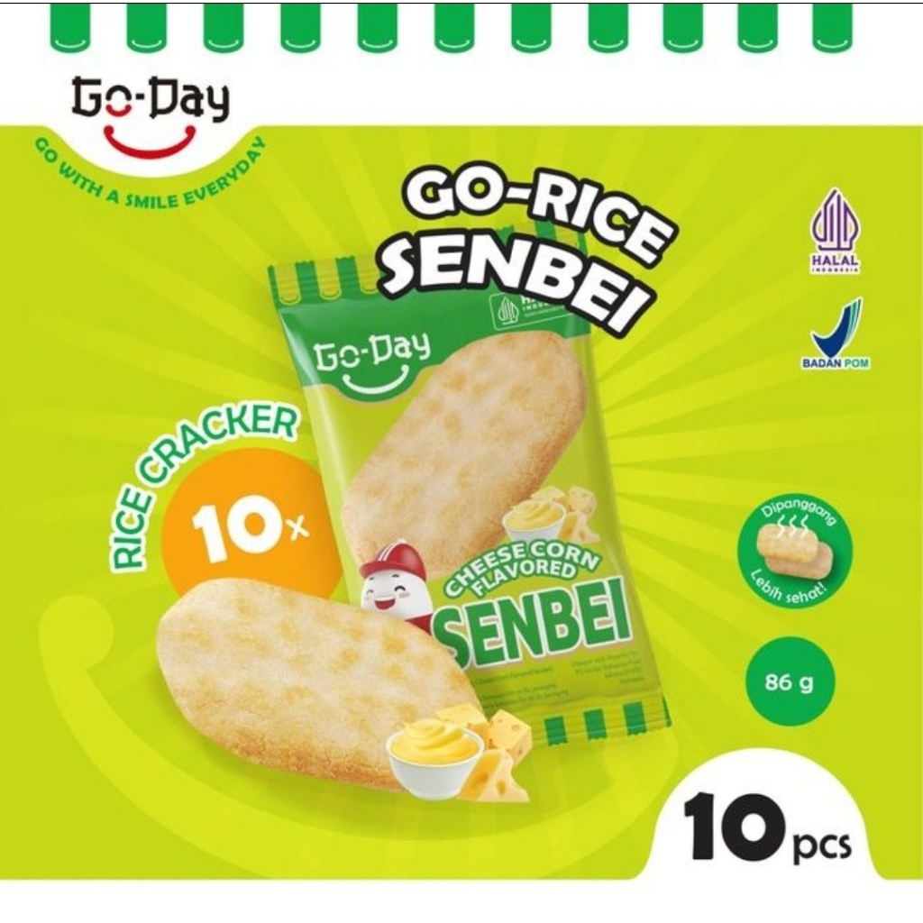 

Go Day SENBEI Creackers cheese corn ( PAKET 10 Bungkus )