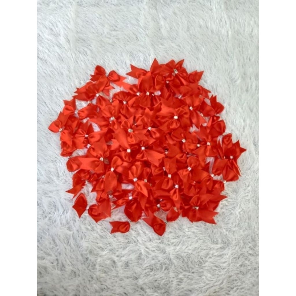 

100 pcs pita siap jadi hampres | pita siap pakai | pita satin 2 cm | pita souvenir | pita siap jadi tempel