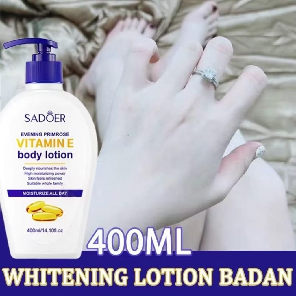 SADOER Vitamin E Lotion Pemutih Badan 400ml |  Body Serum | Brightening Body Serum | mencerahkan | l