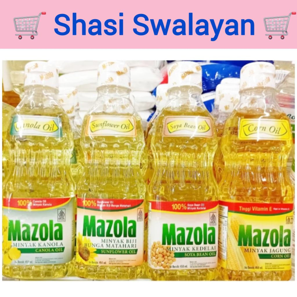 

MAZOLA Minyak Goreng 450 MI - Kanola/ Sun Flower/ Corn/ Soya