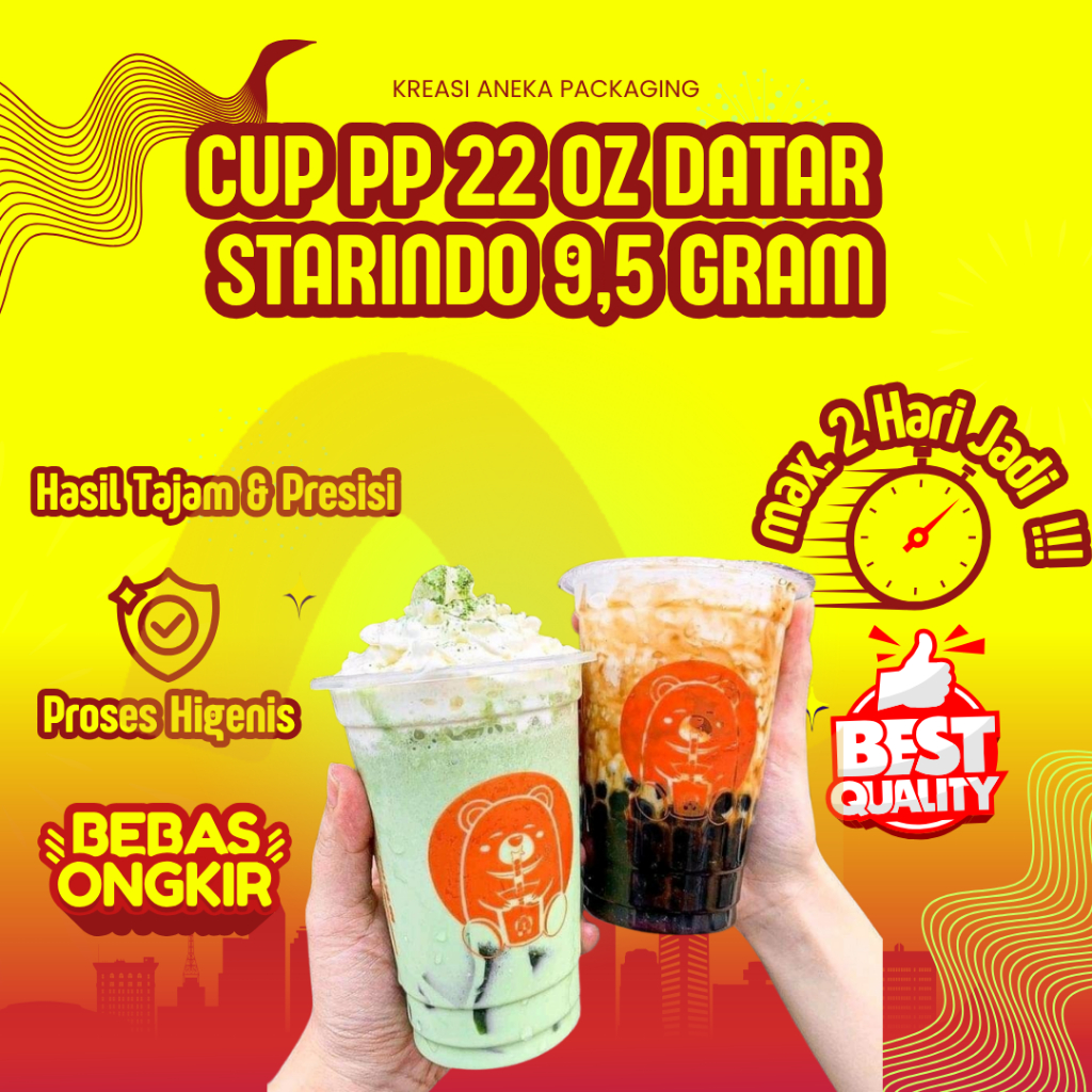 SABLON GELAS CUP 22OZ DATAR STARINDO 9,5 GRAM
