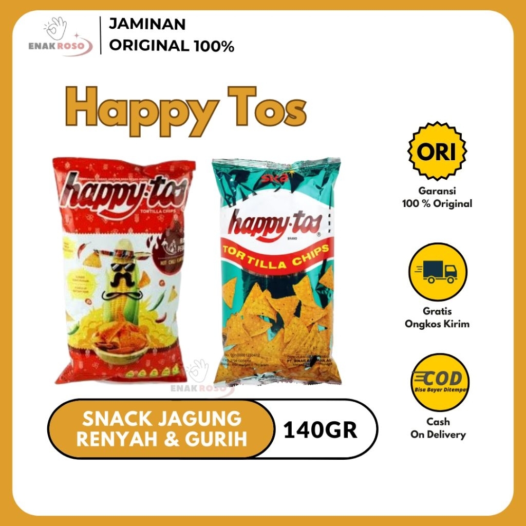 

Happy Toss Tortilla Chips Hijau Spicy 140gr