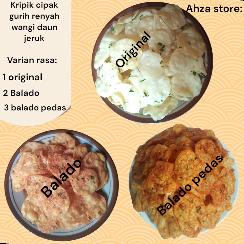 

snack makanan ringan keripik cipak original khas bogor gurih dan renyah wangi daun jeruk dalam kemasan 250gr 500gr-1kg