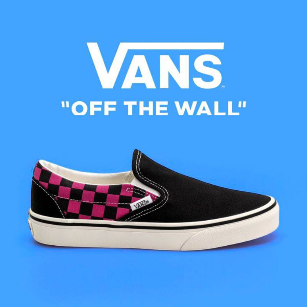 VANS SLIP ON CLASSIC BLACK RASPBERRY PINK ORIGINAL