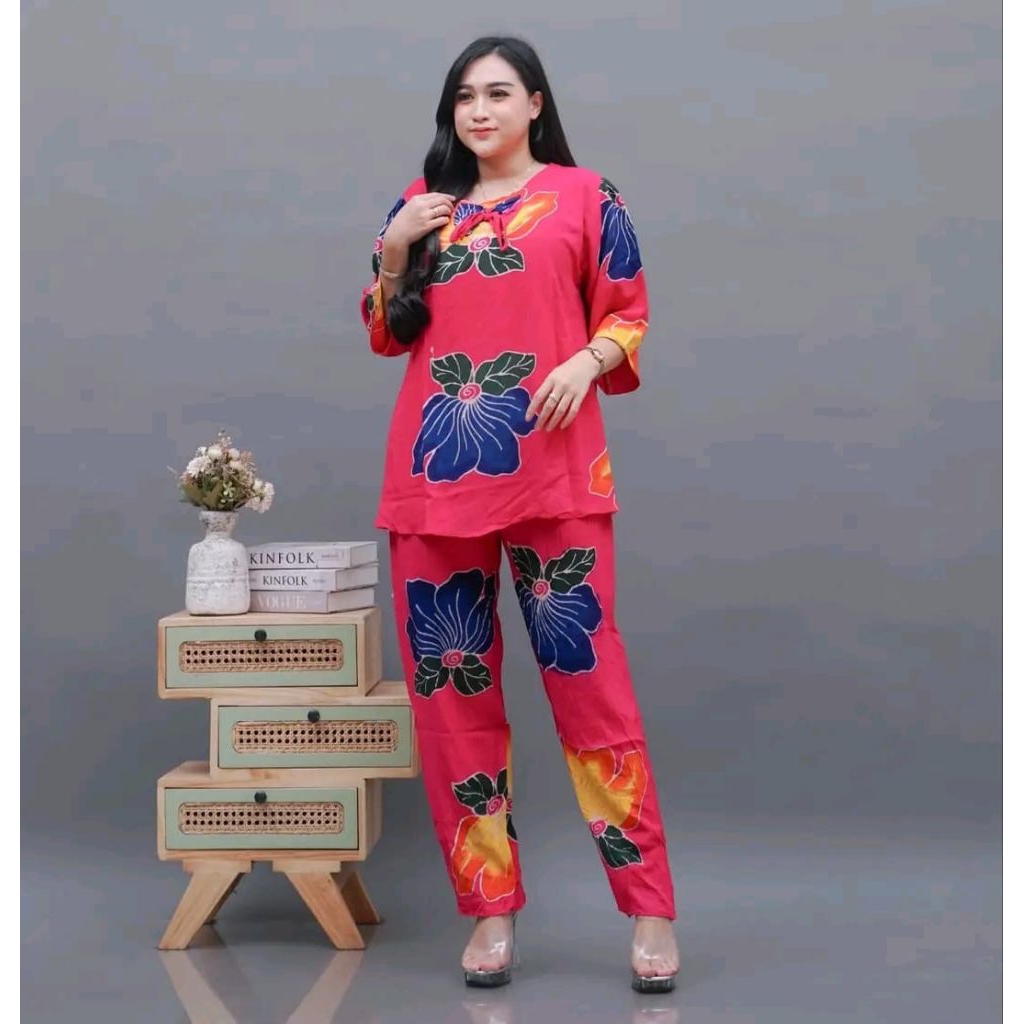 Setelan wanita busui one set wanita kekinian setelan batik wanita Ld 110 CP Dewasa setelan batik sun