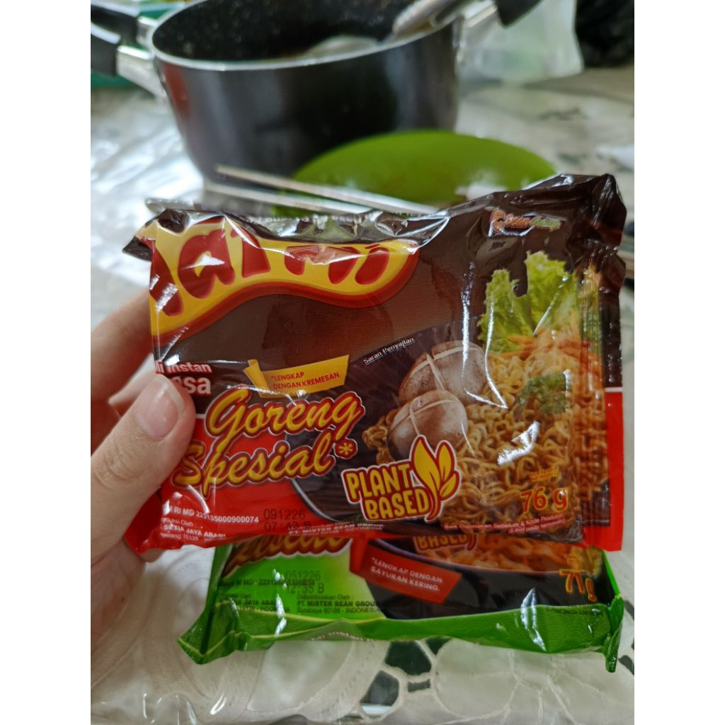 

Mie Aa1 mie Aai vegan vegetarian / mie plant based rasa Goreng dan Kuah spesial