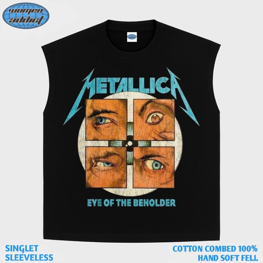 KAOS BAJU SINGLET METALLICA EYE BEHOLDER | SINGLET HITAM | SINGLET BAND | KAOS BAND | BAND METAL | L