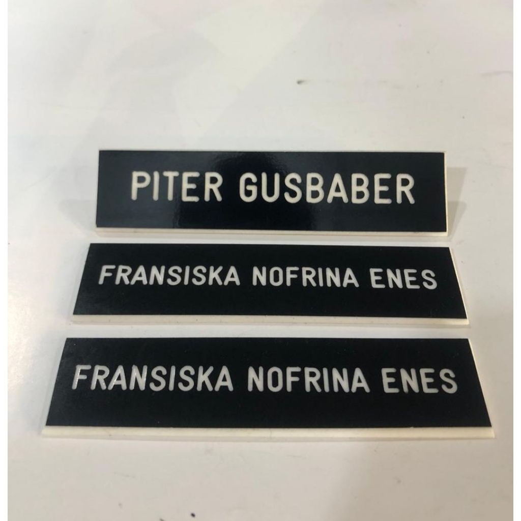 

Papan Nama Dada ASN Hitam Lis Putih Ukuran Standar PNS