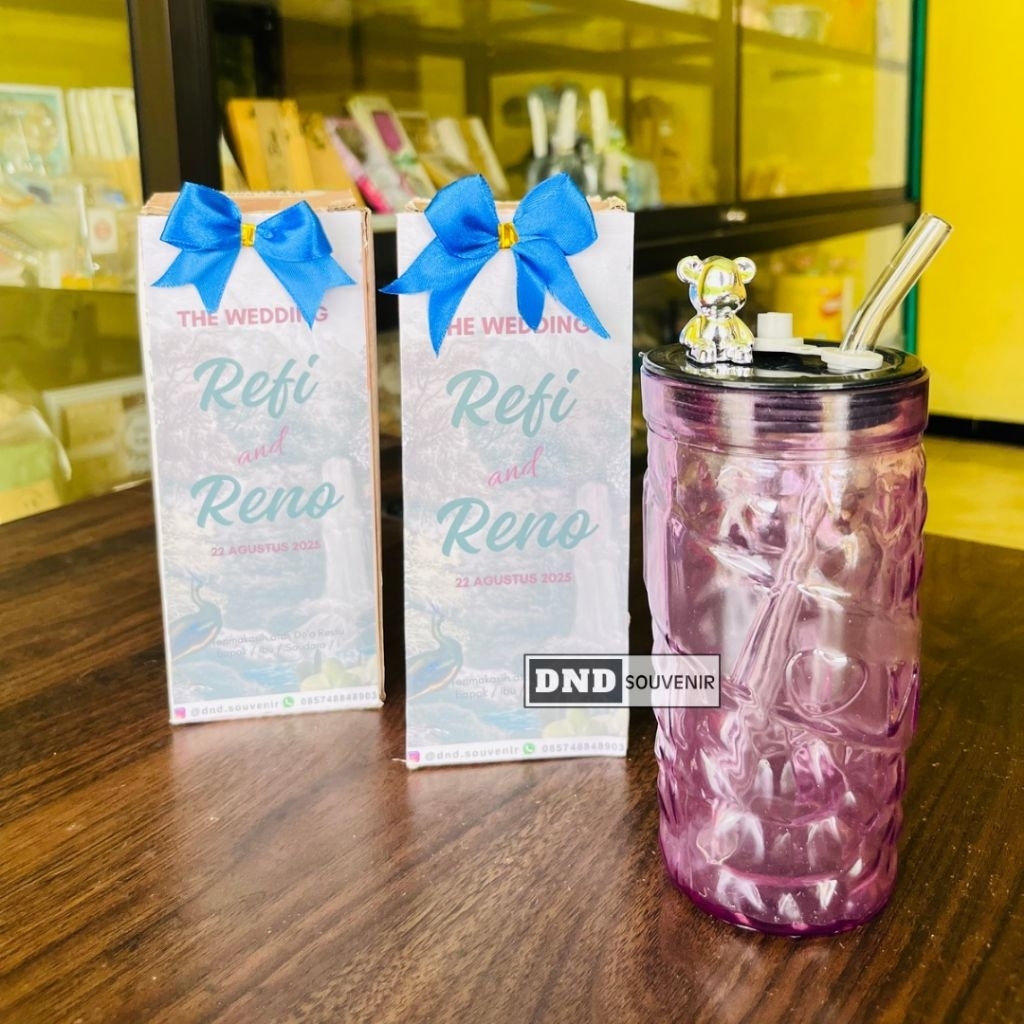 SOUVENIR GELAS BERUANG TINGGI TUTUP / SOUVENIR GELAS TUTUP BERUANG / SOUVENIR MUG BERUANG / SOUVENIR