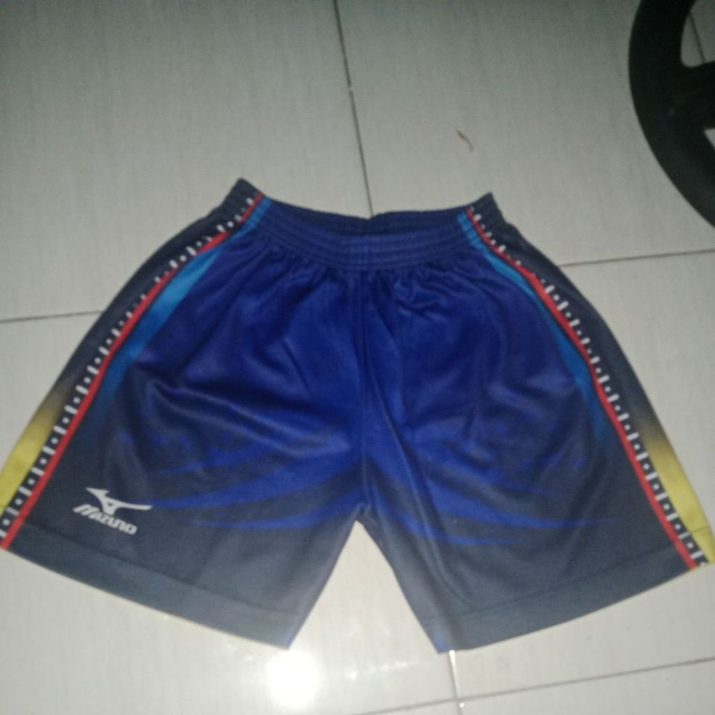CELANA VOLLY MANIA MIZUNO 100% ORIGINAL || full printing Biru Kuning