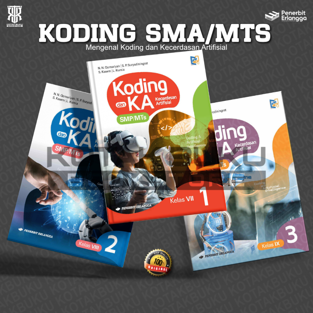 [ Erlangga ] Buku Koding Kecerdasan Artifisial kelas 7 8 9 SMP / MTS / Koding SMP / 2025