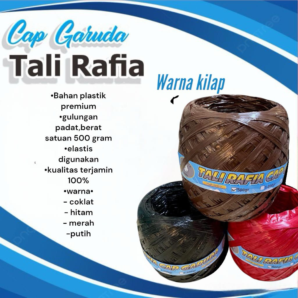 

Tali plastik rafia Coklat kualitas 1 Cap garuda