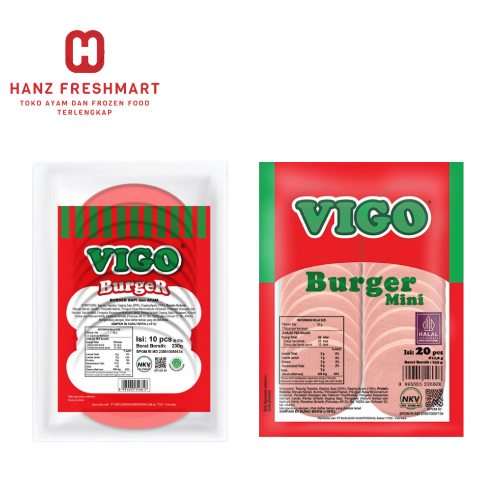 

Vigo Burger & Mini Burger Kombinasi - Hanz Freshmart