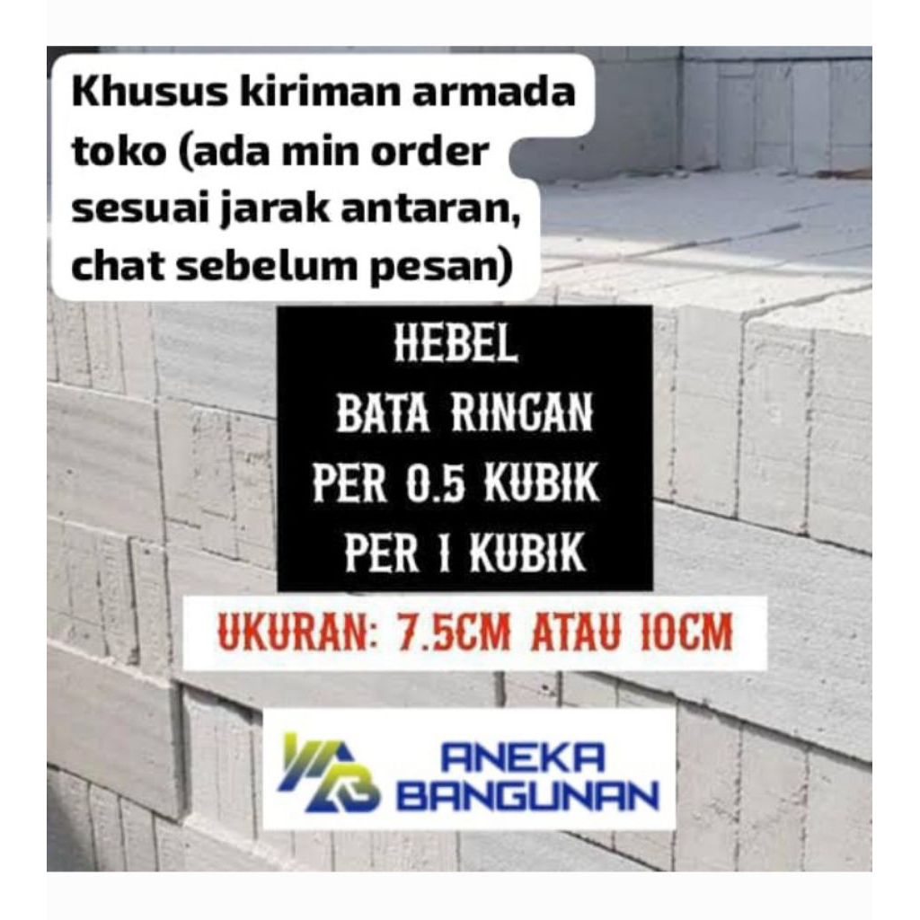 Hebel / Bata Ringan SNI 1 Kubik (Khusus BEKASI)