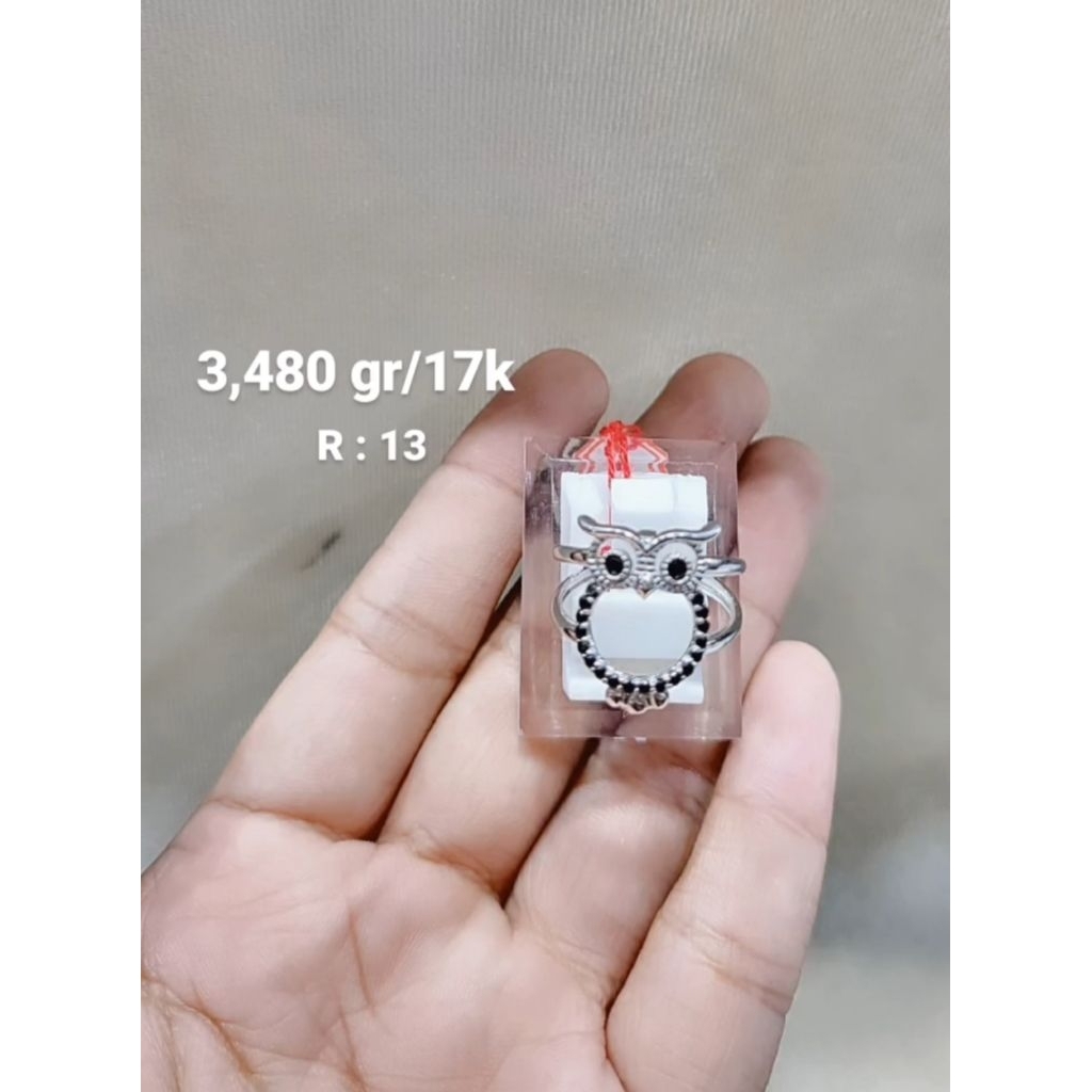 Cincin emas 75 rangka owl