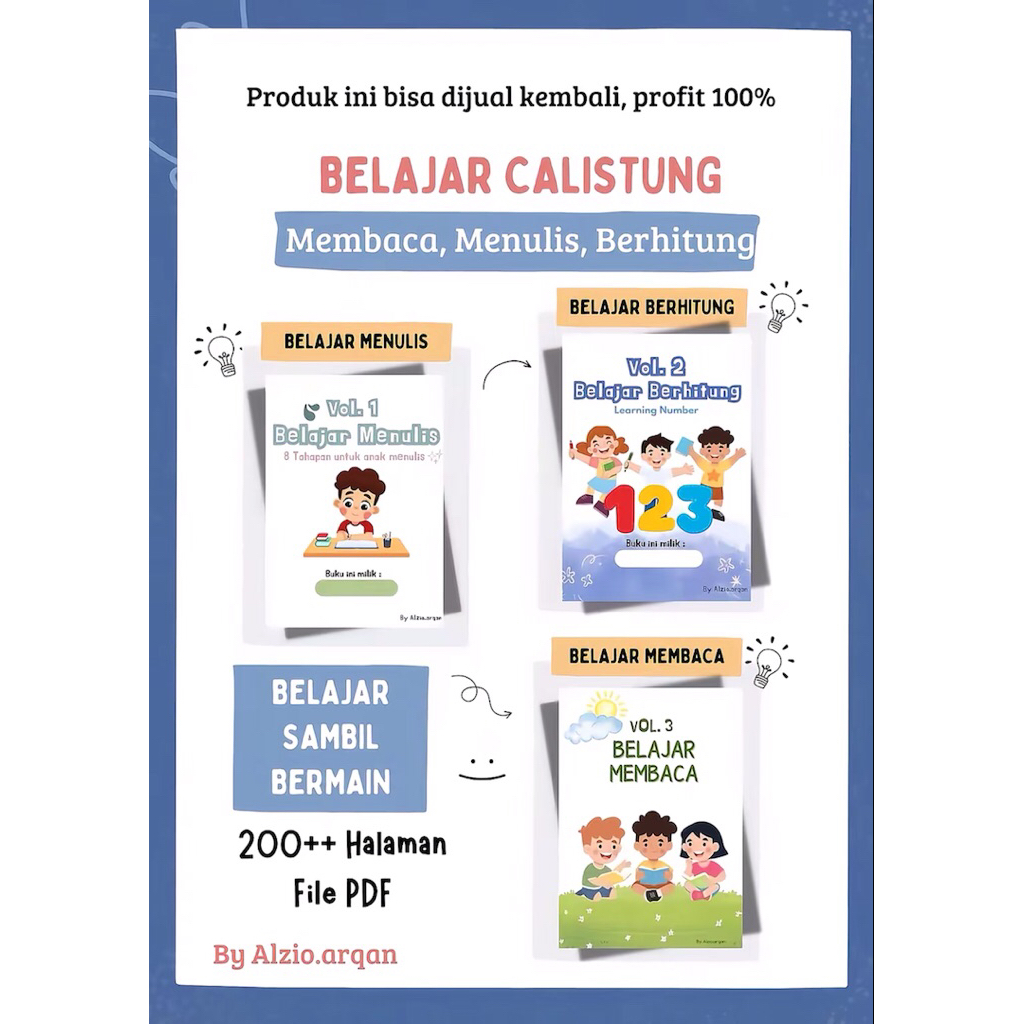 Worksheet  Activity Anak Belajar Calistung cocok untuk anak usia 3-5 tahun - Printable