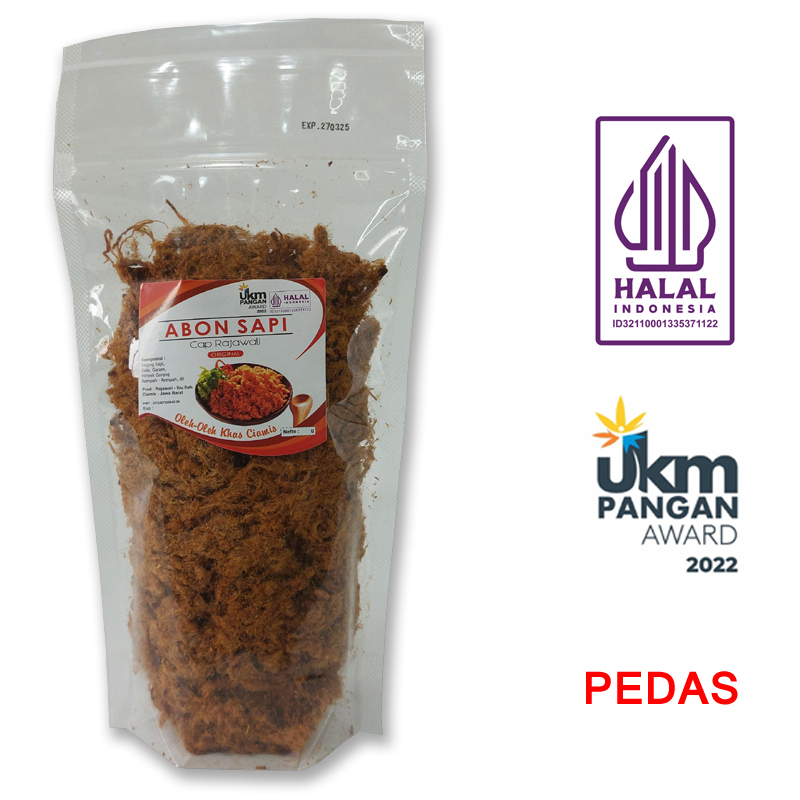 

Abon Sapi Pedas Gurih Premium – Rajawali Ibu Iloh 1968 – Oleh-oleh Khas Ciamis 250gr