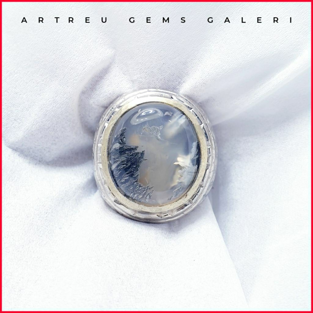 Batu Badar Perak Kristal | COD Bisa | Cincin Batu Akik Ring 5-10