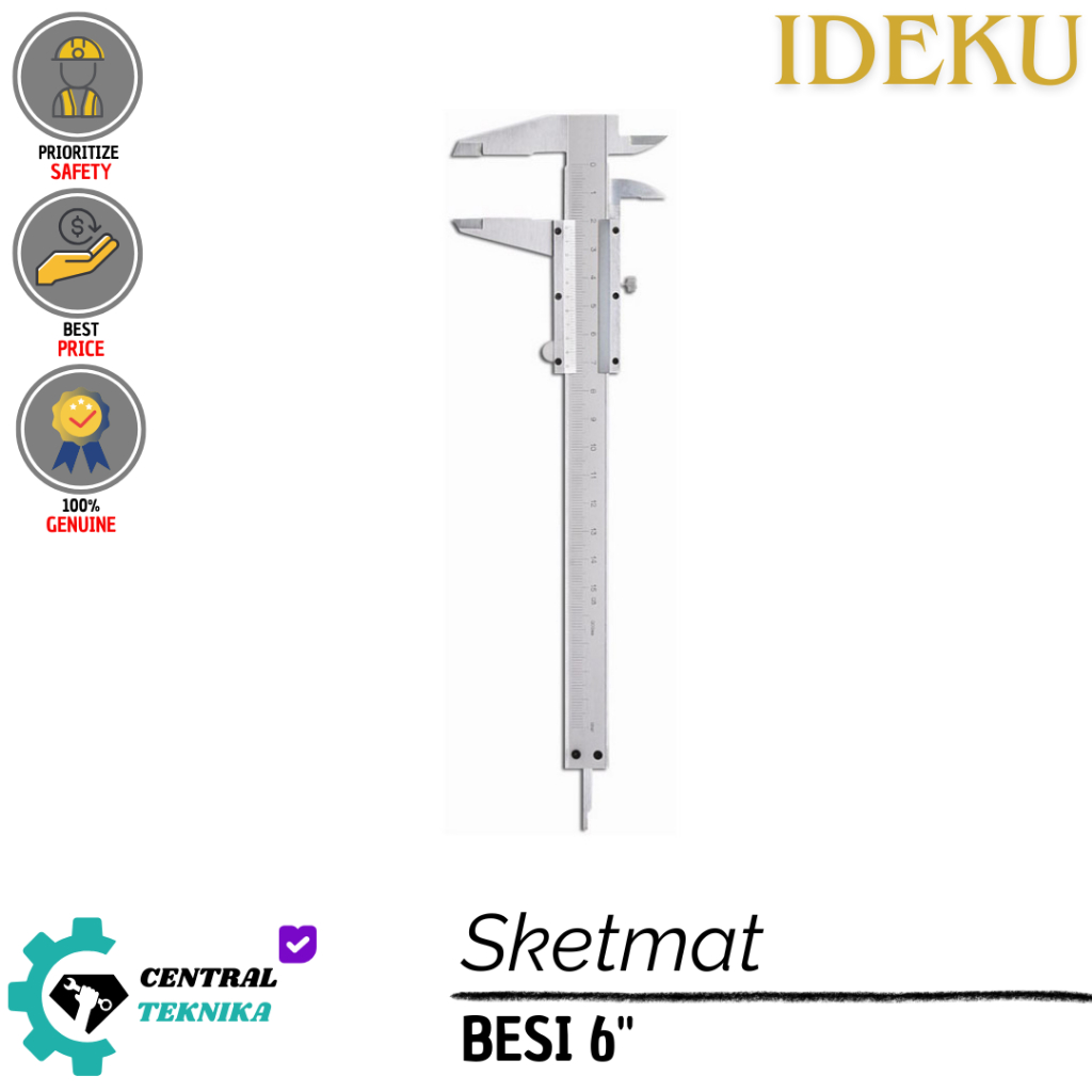 Sketmat/Jangka Sorong Manual 6" IDEKU