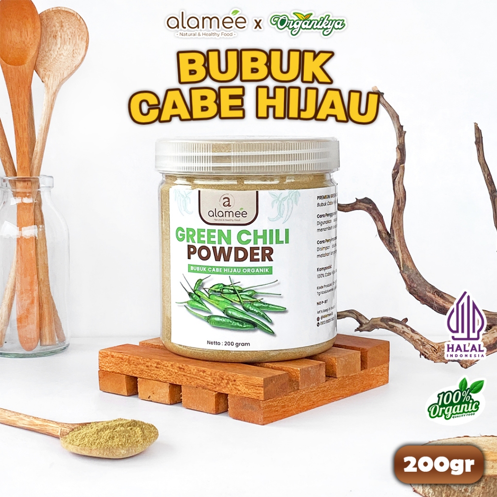 

ALAMEE Bubuk Cabe Hijau Green Chili Seasoning Powder Bumbu Masakan Dapur Murni 200gr organikya