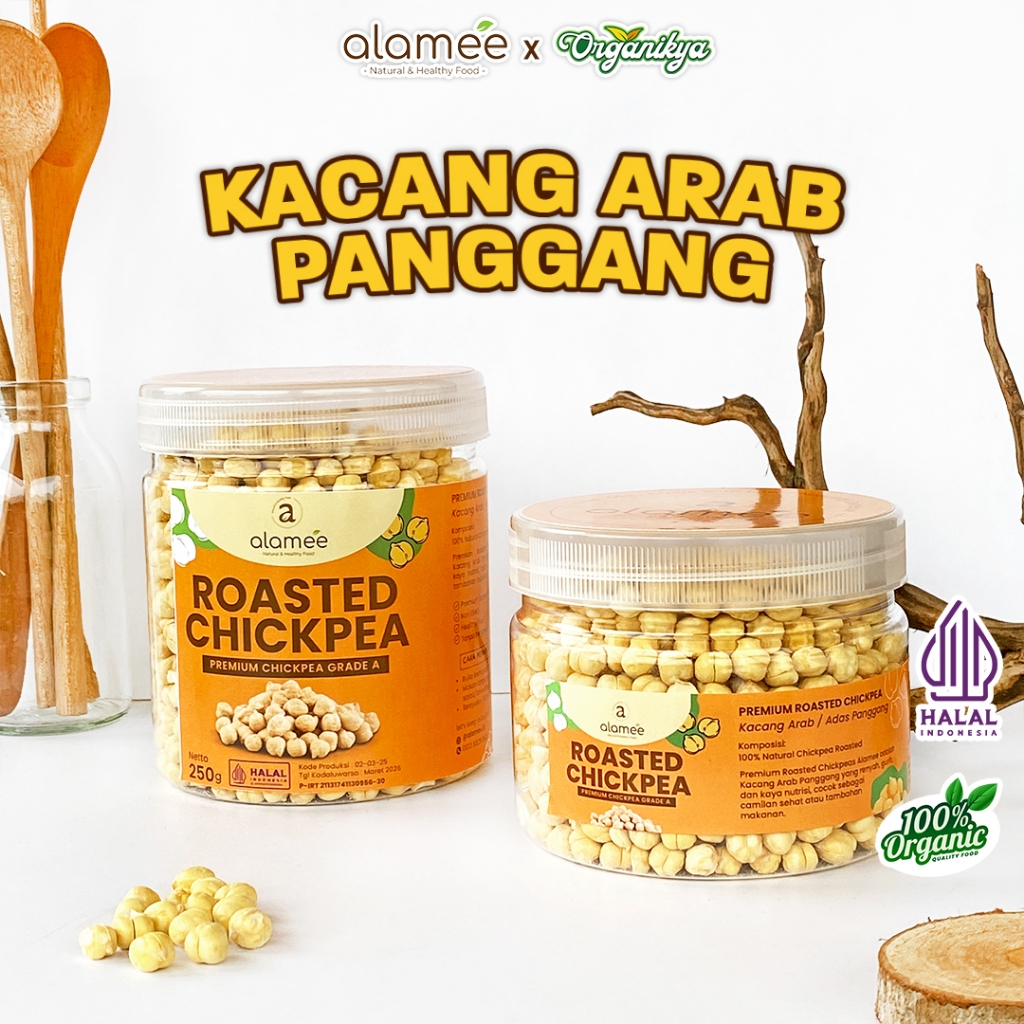 

ALAMEE Kacang Arab Panggang Roasted Chikpea Kacang Adas Gurih Matang Siap Makan 250gr organikya