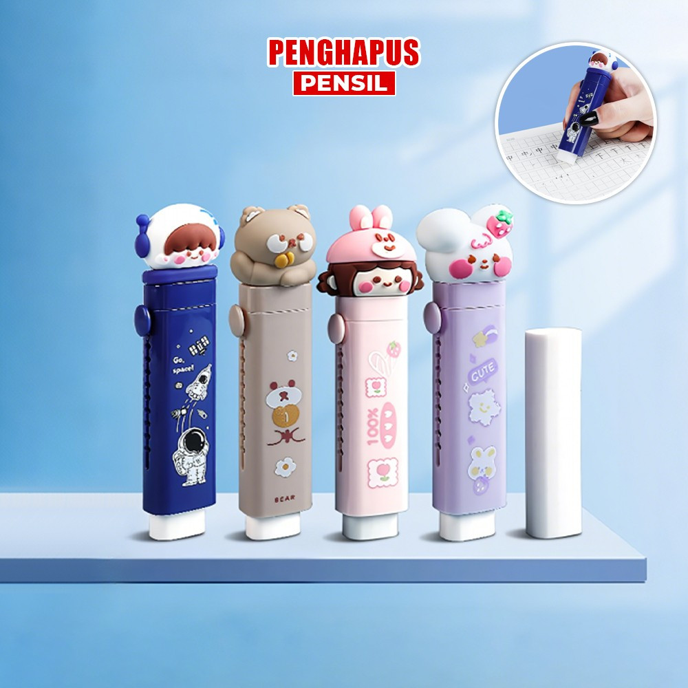 

Penghapus Pensil Mekanik Free 2PCS Refill Penghapus Karakter Kartun 3D Sliding Eraser / Mechanical Eraser Perlengkapan Sekolah Anak / Penghapus Pensil Anak Import Stockami A78