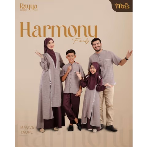 HARMONY MAUVE TAUPE NIBRAS SERAGAMAN NIBRAS SARIMBIT KELUARGA GAMIS IBU ANAK AYAH ANAK AYAH IBU NIBR