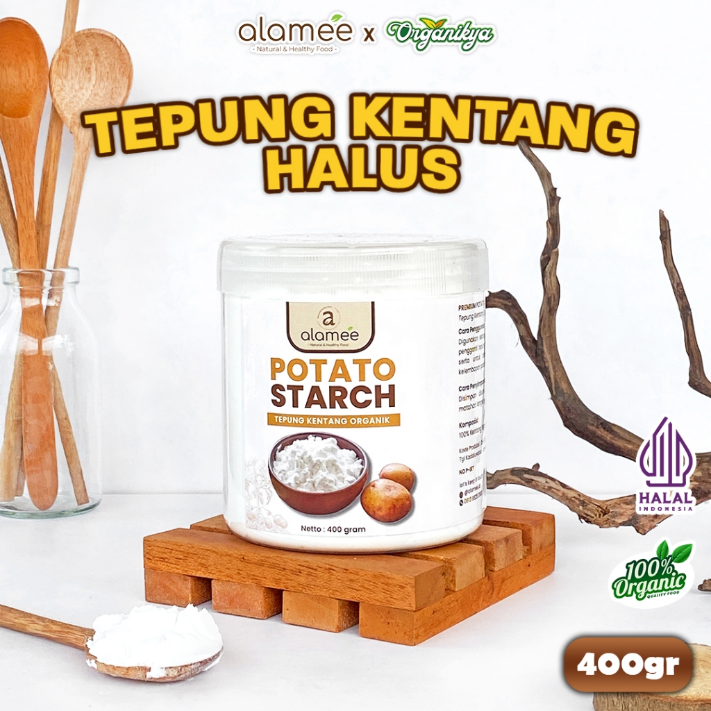 ALAMEE Tepung Kentang Halus Potato Starch Tepung Kue Mashed Long Potato Powder 400gr organikya