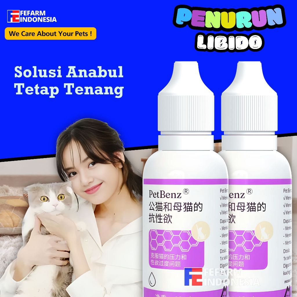 Libido Drops Obat Penurun Birahi Libido Kucing Jantan Betina Pet Benz FEFARM