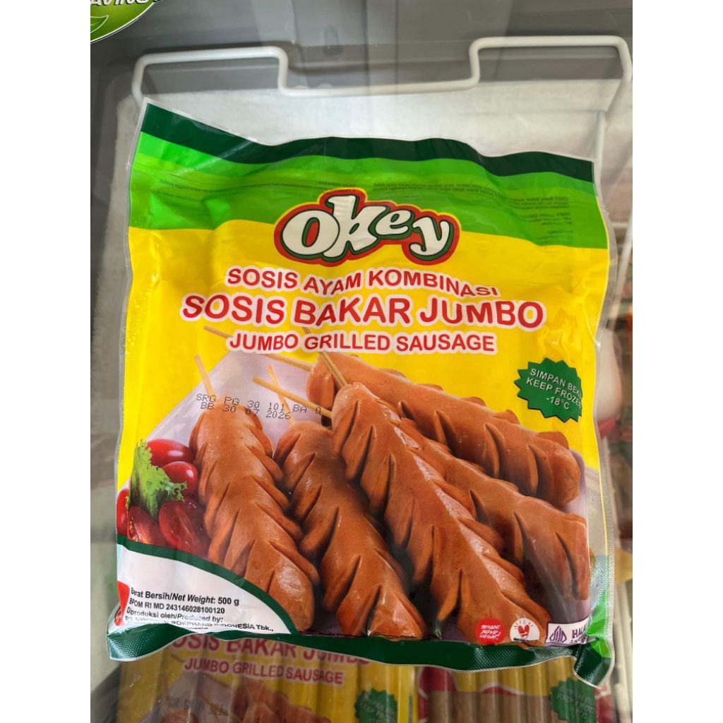 

Sosis OKEY Bakar Jumbo 500gr / 7 batang