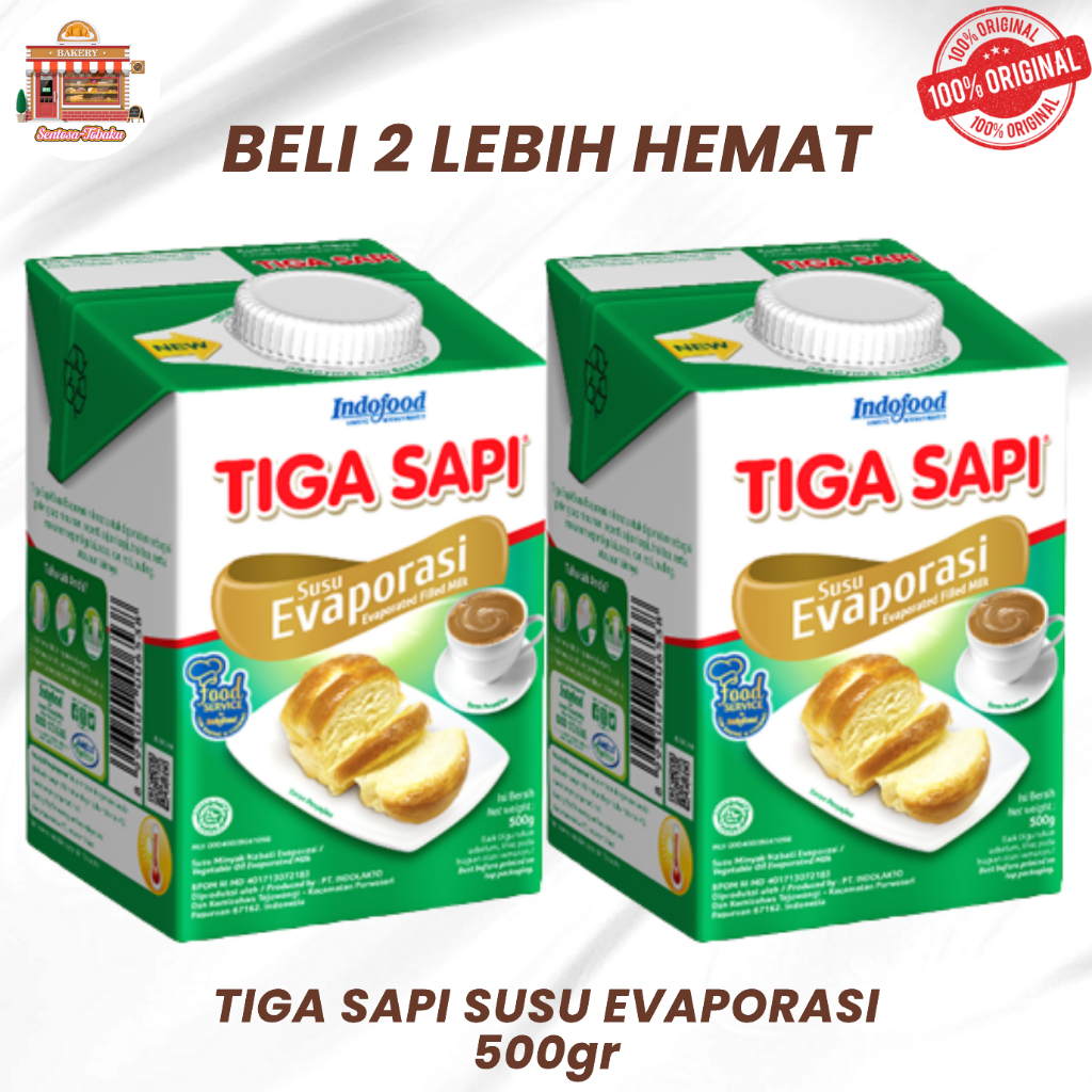 

TIGA SAPI SUSU EVAPORASI 500GR 2PCS / Evaporasi Tiga Sapi (EXP MARET 2026)