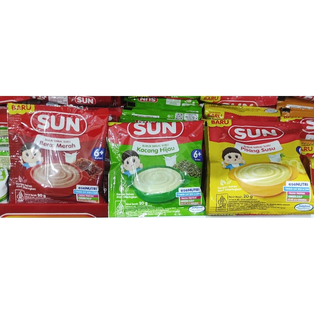 SUN bubur sereal susu balita sachet 20gr