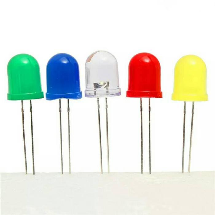

1Pcs 10mm 20mA Blue Red Yellow Green Round LED Assorted Kit 5 Colors