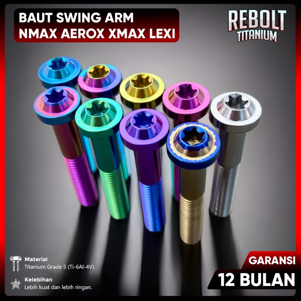 Baut Probolt Titanium Swing Arm Nmax Aerox Xmax Lexi Grade 5 REBOLT Titanium