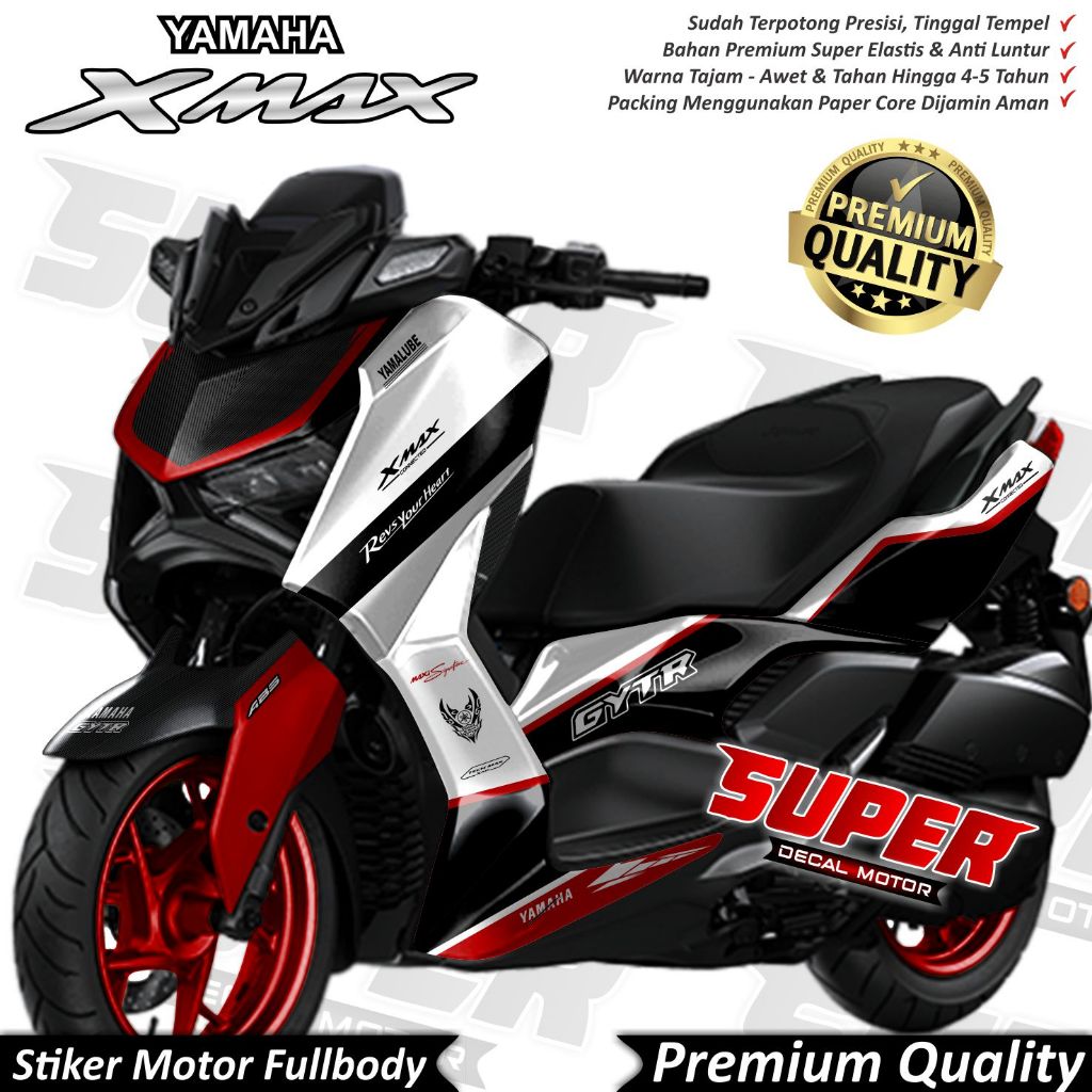 (COD) Stiker Decal Yamaha XMAX CONNECTED Full Body Variasi Warna Techmax Keren
