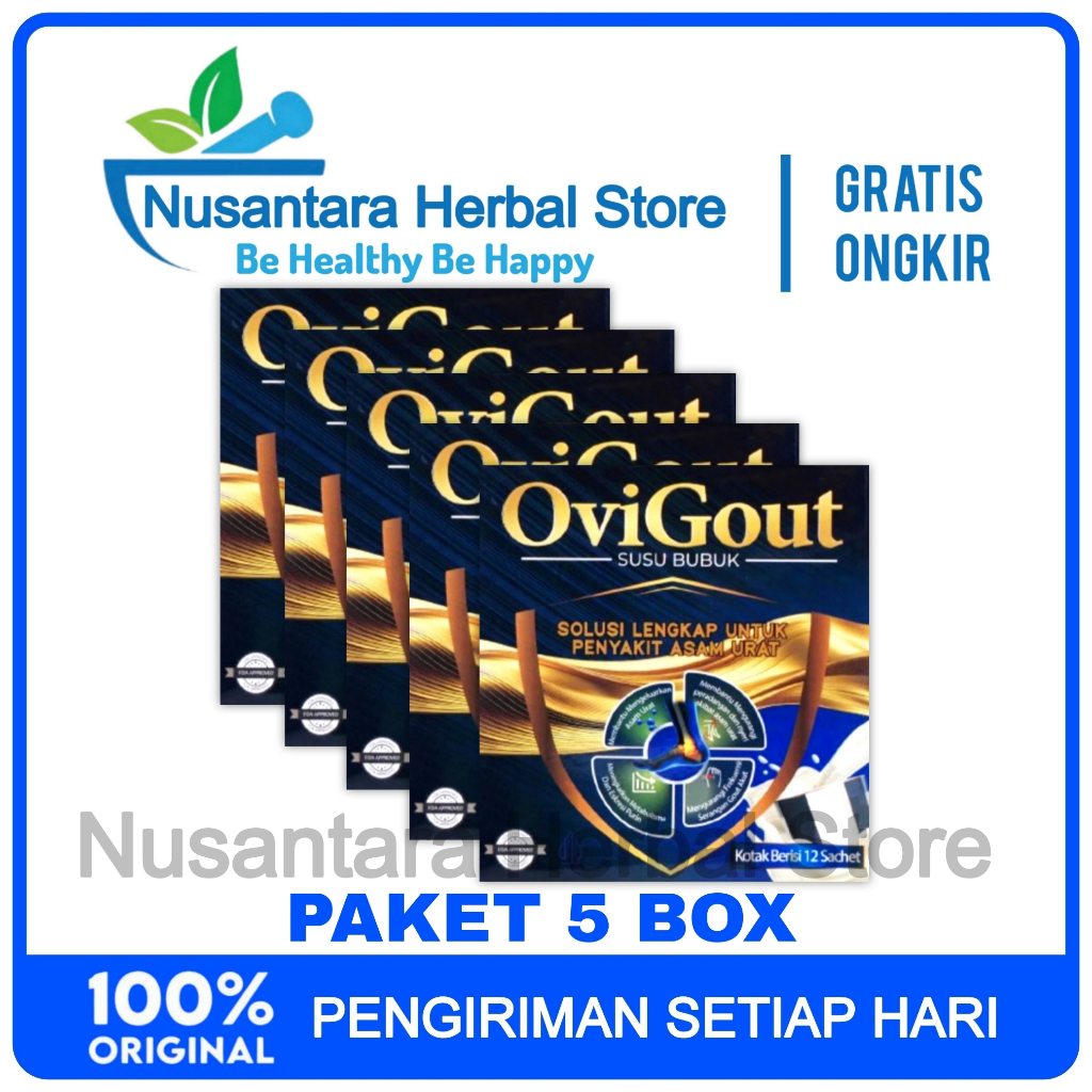 

5 Box Ovigout Original Asli Susu Untuk Asam Urat Nyeri Sendi Kolesterol Terlaris
