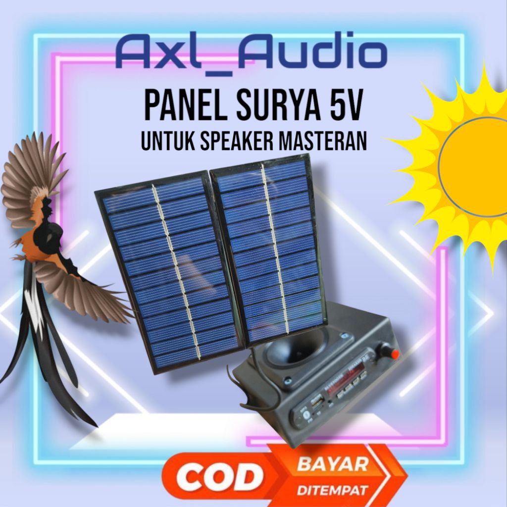 panel surya speaker masteran burung berburu 5V