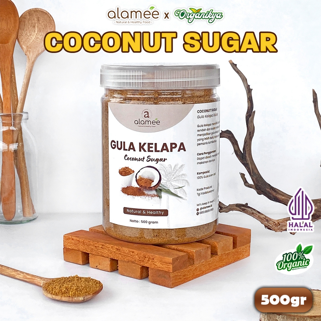 

ALAMEE Gula Semut Kelapa Organik Asli Bubuk Coconut Sugar Powder Natural Organic 500G organikya