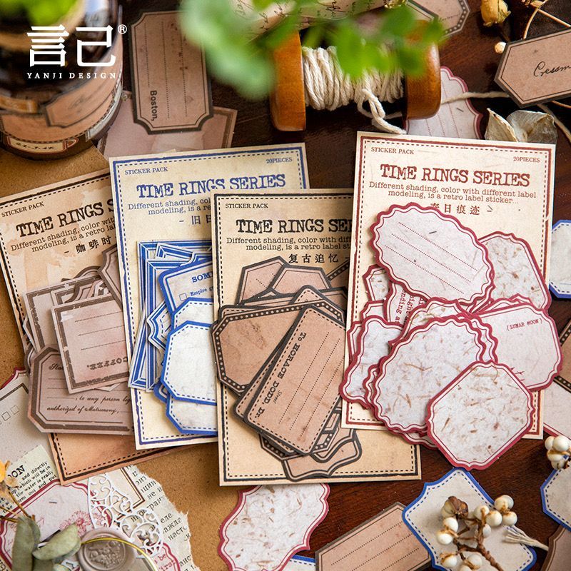 

(10K11) 30pcs Stiker Seri Roda Waktu Dekorasi Buku Pegangan Retro Sederhana Stiker Perekat Diy Journal Scrapbook