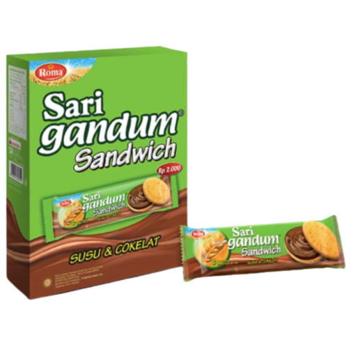 

ROMA SARI GANDUM COKELAT 1 BOX ISI 12 X 36GR