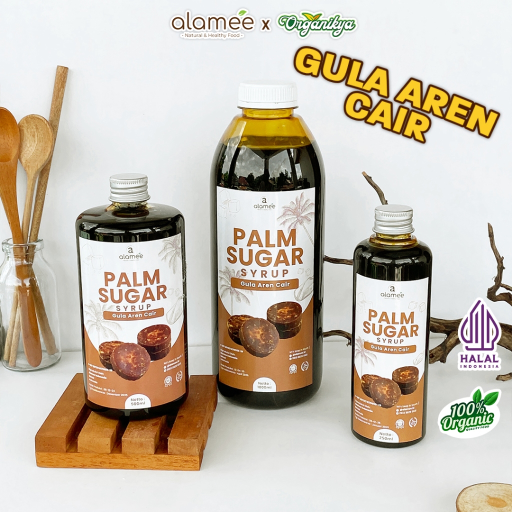 

ALAMEE Gula Aren Cair Syrup Palm Sugar Cair Organic Pure Murni Brown Sirup Natural organikya