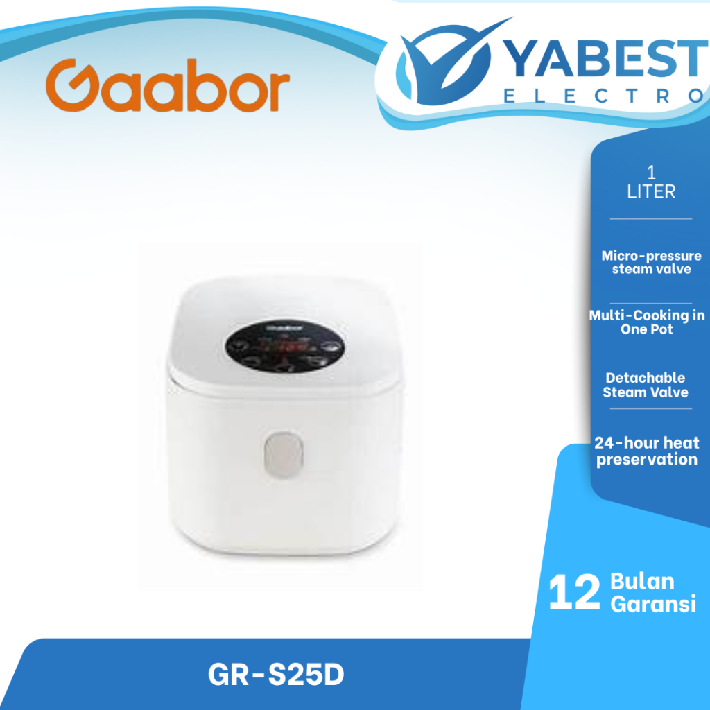 Gaabor Mini Rice Cooker  Smart Micro Processor Rice Cooker Non-Stick GR-S25D
