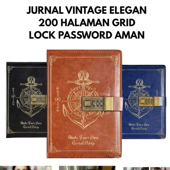 

Pirates Buku Jurnal Vintage Leather B6 200 Halaman Grid Lock Password Notebook Diary Pribadi