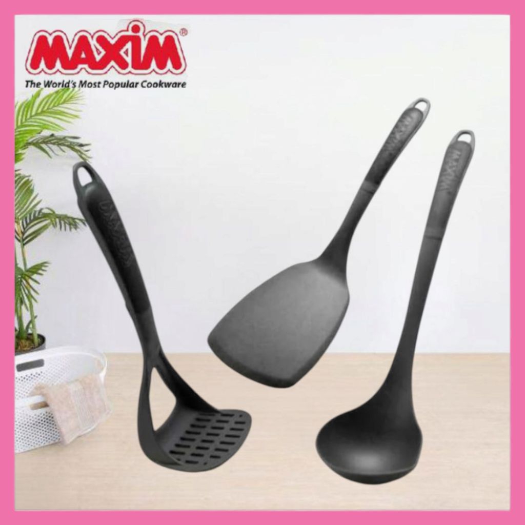 Maxim Utensil 3pcs Sutil Spatula Alat Masak Dapur Sutil Ladle Potato Masher