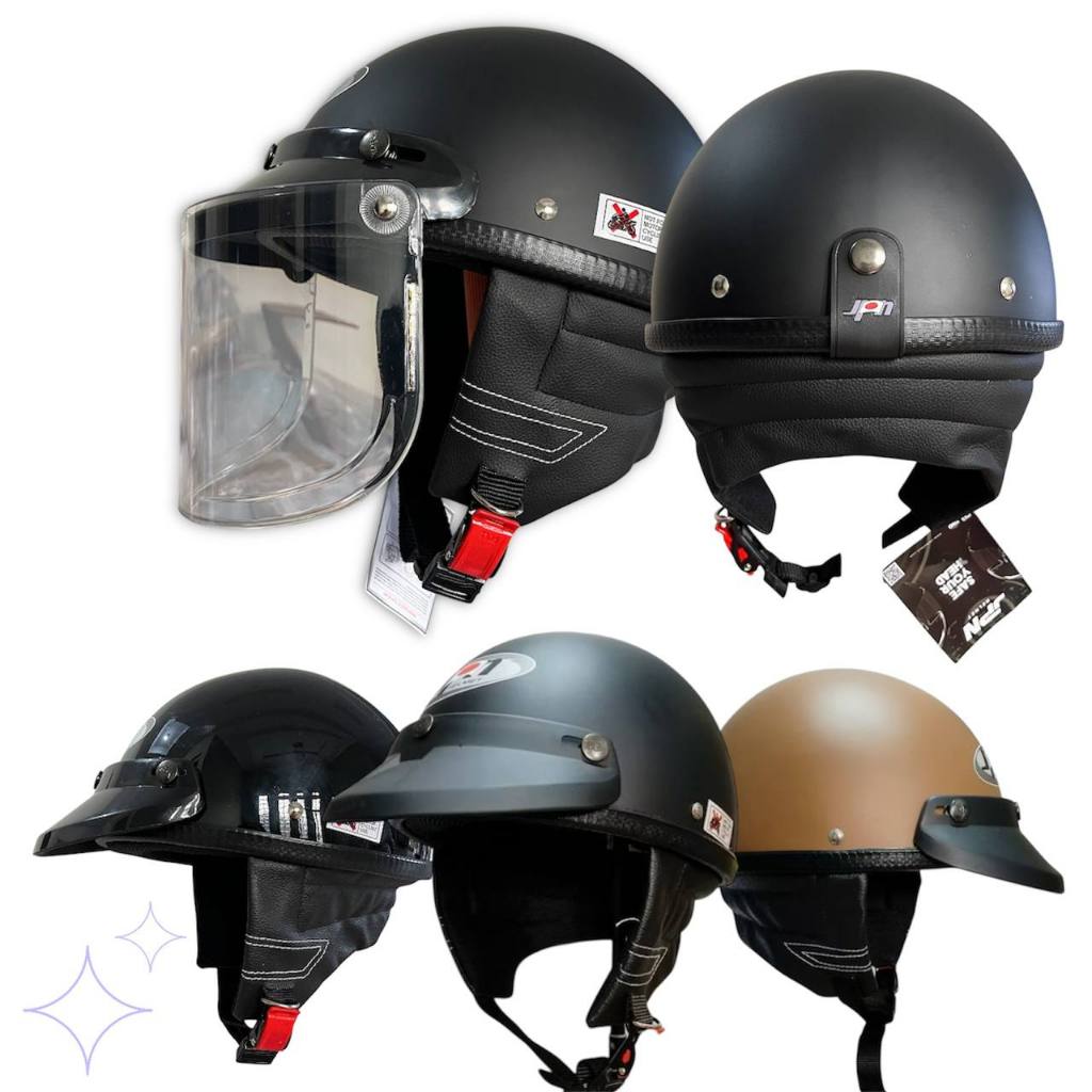 Helm JPN Chips Bogo Cetok Classik Dewasa Paket Kaca Datar Cembung