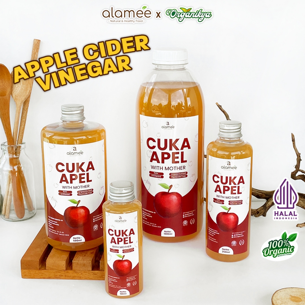 

ALAMEE Cuka Apel Original Vinegar With Mother Organik Apple Cider Vinegar Sari Buah organikya