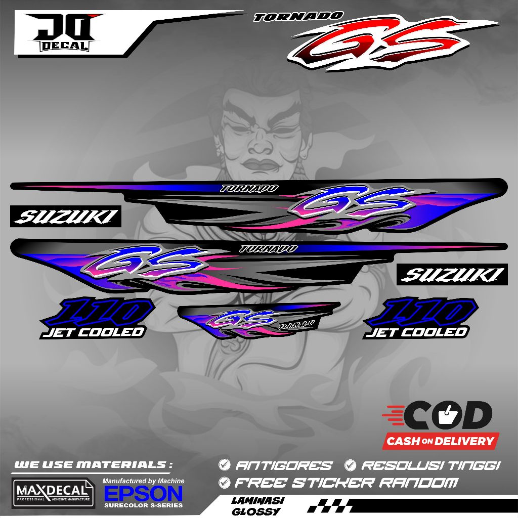 STRIPING STIKER variasi Suzuki GS TORNADO GX TORNADO GS 2 tak GS Two stroke Suzuki 2 tak K16