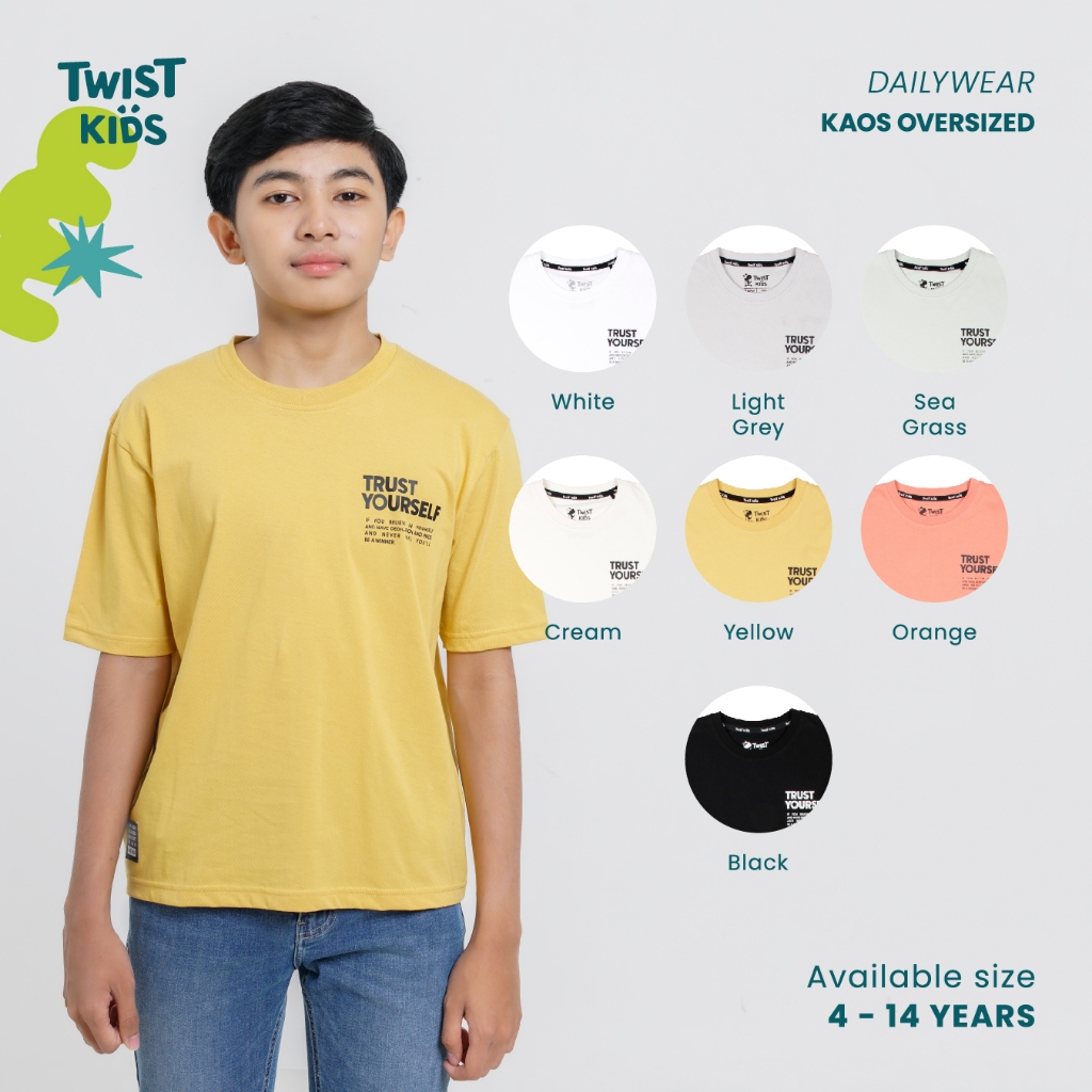 Twist Kids - Thomy NC, Noos Series, Kaos Tshirt Oversize Lengan Pendek Anak