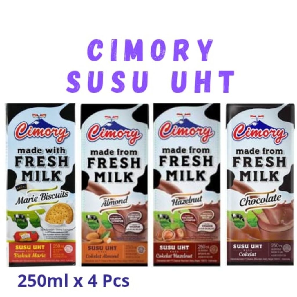 

Minuman Cimory Susu UHT Fresh Mlik 250ml X 4 pcs