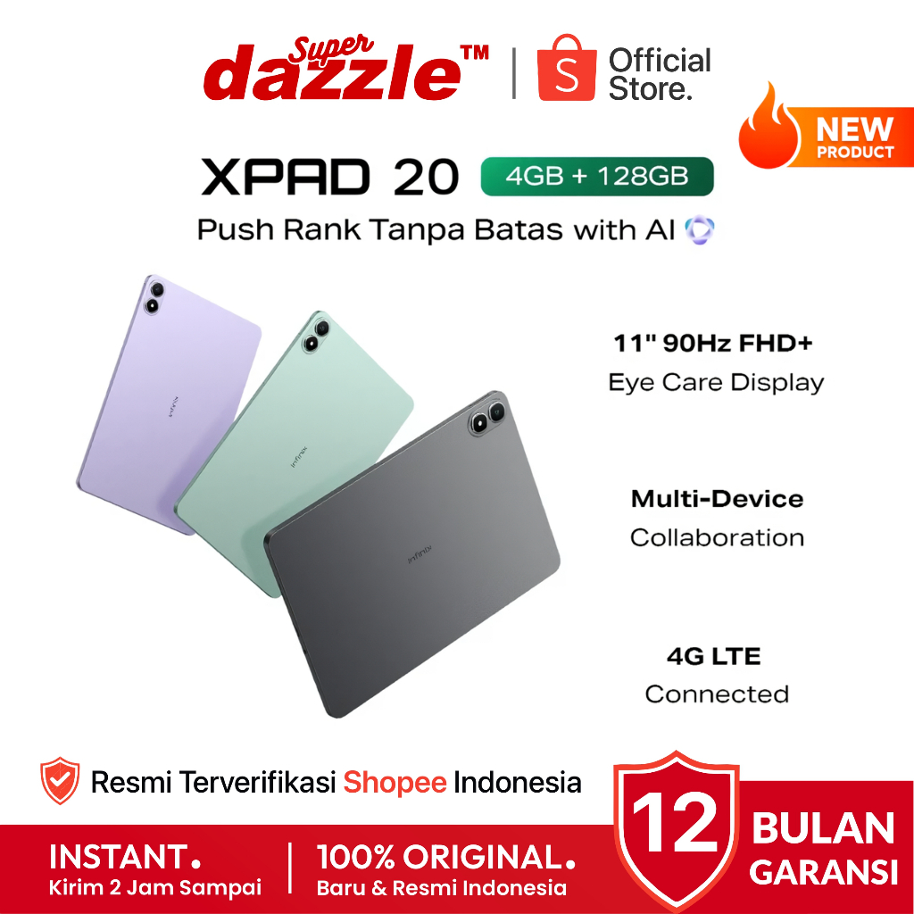 Tablet INFINIX XPAD 20 8/256 4/128 Tab Sim Card Pad 4G LTE Original Resmi Official Store Ori Telp